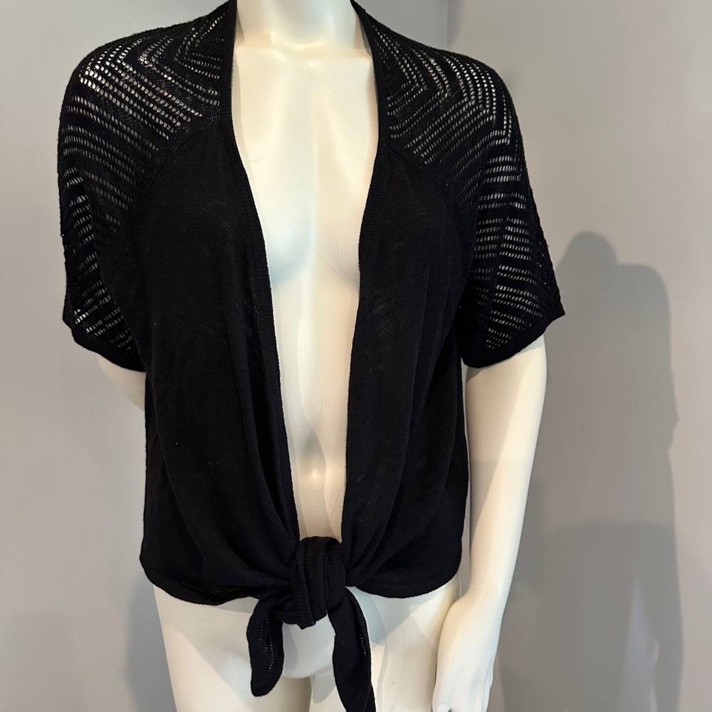 Women’s Sweater Tie Shrug XL Black
